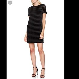 French Connection velvet strip jersey dress